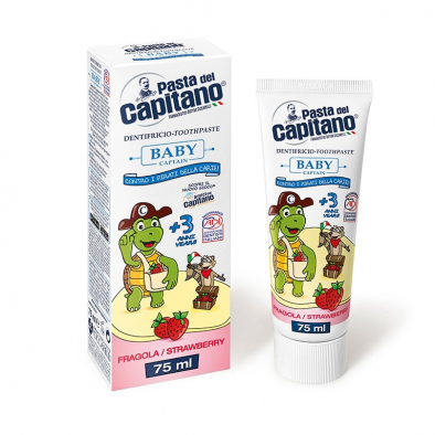 Baby Captain Toothpaste Plus 3 years Strawberry - 75 ml i gruppen Ansikte & Hudvrd / Munvrd hos UnderCclub AB (PDC-0350F01)