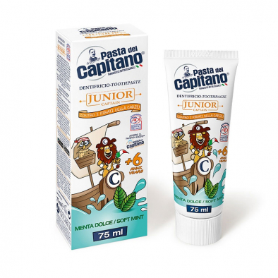 Junior Captain Soft Mint toothpaste Plus 6 years - 75 ml i gruppen Ansikte & Hudvrd / Munvrd hos UnderCclub AB (PDC-0354F01)